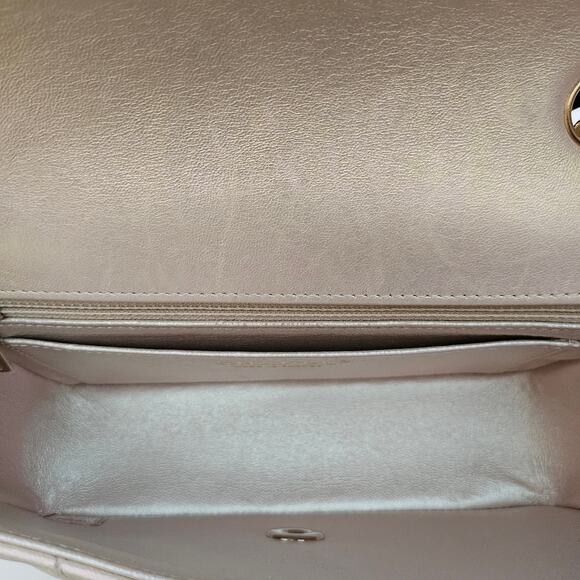 Chanel  Iridescent Lambskin Quilted Mini Rectangular Flap Champagne Gold - Picture 3 of 16